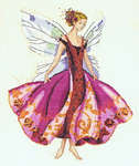 Click/tap for more details of January's Garnet Fairy (cross stitch) by Mirabilia Designs