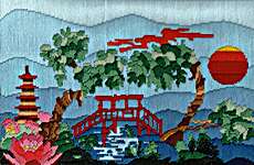 Click/tap for more details of Japanese Garden (long-stitch) by Julie Lynes