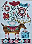Click/tap for more details of Jingle All the Way Deer (cross stitch) by Quaint Rose Needlearts