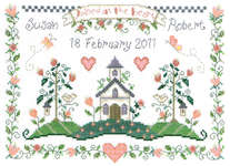 Click/tap for more details of Joined at the Heart (cross stitch) by Imaginating