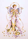 Click/tap for more details of June's Pearl Fairy (cross stitch) by Mirabilia Designs
