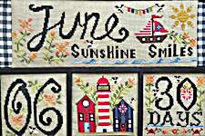 Click/tap for more details of June Sunshine Smiles (cross stitch) by Quaint Rose Needlearts