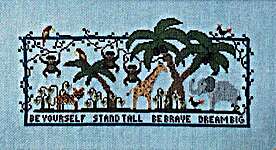 Click/tap for more details of Jungle Love (cross stitch) by Vintage Needlearts