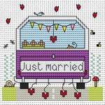 Click for more details of Just Married Campervan Card (cross stitch) by Fat Cat Cross Stitch