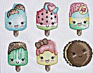 Click/tap for more details of Kawaii Lollipops (cross stitch) by Les Petites Croix de Lucie