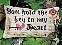 Click/tap for more details of Key To My Heart (cross stitch) by Heartstring Samplery