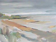 Click for more details of kildonan beach  Arran (oil on canvas) by Yvonne Healy