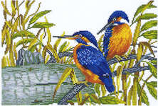 Click for more details of Kingfishers (cross stitch) by Eva Rosenstand
