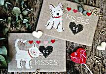 Click for more details of Kisses 5 Cent - Cat And Dog (cross stitch) by Madame Chantilly