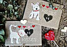 Click/tap for more details of Kisses 5 Cent - Cat And Dog (cross stitch) by Madame Chantilly