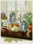 Click for more details of Kittens and Goldfish (cross stitch) by Eva Rosenstand