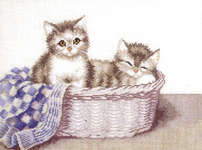 Click for more details of Kittens in a Basket (cross stitch) by Permin of Copenhagen