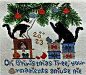Click/tap for more details of Kitty Christmas (cross stitch) by Sister Lou Stitches
