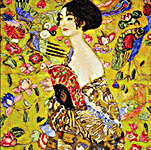 Click for more details of Klimt - Lady with a Fan (cross stitch) by Riolis