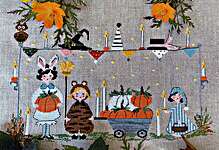 Click/tap for more details of La Raccolta delle Zucche (Pumpkin Harvest) (cross stitch) by Lilli Violette