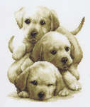 Click for more details of Labrador Puppies (cross stitch) by Vervaco