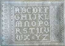 Click/tap for more details of Lace Alphabet Sampler (cross stitch) by Agnes Delage-Calvet