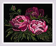 Click for more details of Lace Peonies (cross stitch) by Riolis