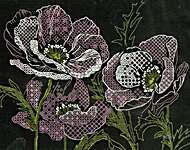 Click for more details of Lace Poppies (blackwork) by Riolis