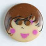 Click for more details of Lady with Brown Hair Buttons (beads and treasures) by Dill - World of Buttons