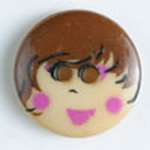 Click/tap for more details of Lady with Brown Hair Buttons (beads and treasures) by Dill - World of Buttons