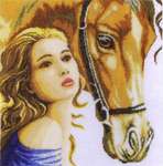 Click for more details of Lady with Horse (cross stitch) by Lanarte