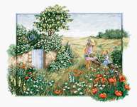 Click for more details of Landscape with Poppies (cross stitch) by Luca - S