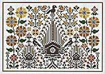 Click/tap for more details of Late Summer Birdhouses (cross stitch) by Happiness is Heart Made
