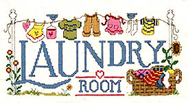 Click/tap for more details of Laundry Room (cross stitch) by Imaginating