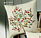 Click for more details of Leaf with Rose Hips Cushion (cross stitch) by Permin of Copenhagen