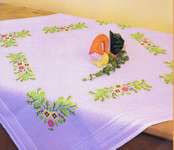Click for more details of Leafy Green Table Cover (embroidery) by Deco-Line