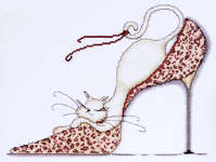 Click for more details of Leopard Shoe Kitty (cross stitch) by Design Works