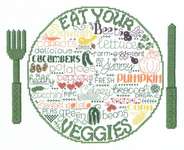 Click for more details of Let's Eat Veggies (cross stitch) by Imaginating