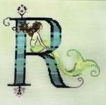 Click/tap for more details of Letters from Mermaids - R (cross stitch) by Nora Corbett