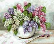 Click for more details of Lilacs in a Vase (cross stitch) by Luca - S