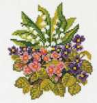 Click for more details of Lily-of-the-valley and Primula (cross stitch) by Eva Rosenstand