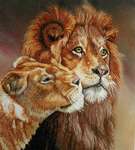 Click for more details of Lions (embroidery) by Panna