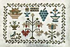 Click for more details of Little Dutch Red Flower Sampler (cross stitch) by From The Heart