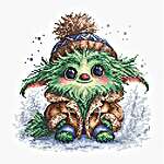 Click/tap for more details of Little Green Monster (cross stitch) by AVA Stitch