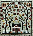 Click/tap for more details of Little House In The Autumn Woods (cross stitch) by Waxing Moon Designs