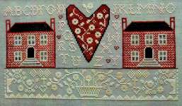 Click for more details of Little Pink Houses (cross stitch) by Annie Beez Folk Art