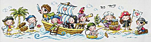 Click/tap for more details of Little Pirates (cross stitch) by Soda Stitch