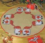 Click/tap for more details of Little Santa Tree Skirt (cross stitch) by Permin of Copenhagen
