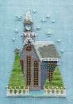 Click/tap for more details of Little Snowy Lavender Church (cross stitch) by Nora Corbett