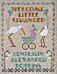 Click/tap for more details of Little Stranger Birth Sampler Set (cross stitch) by Lindy Stitches