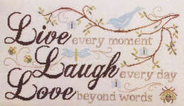 Click for more details of Live Laugh Love (cross stitch) by Stoney Creek