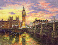 Click for more details of London (cross stitch) by Thomas Kinkade