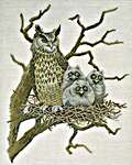 Click for more details of Long Eared Owl & Chicks (cross stitch) by Eva Rosenstand