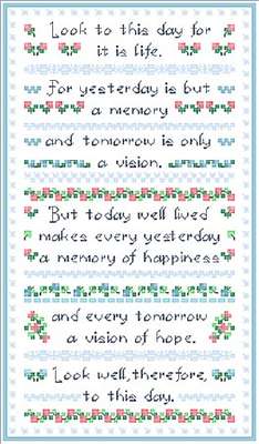 Click for more details of Look to this Day (cross stitch) by Designs by Cathy