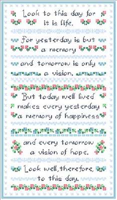 Click for more details of Look to this Day (cross stitch) by Designs by Cathy